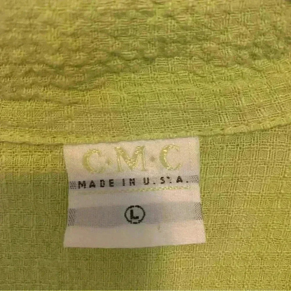 Women’s CMC Button Front Collared Loose Fit Linen Blend Top USA Size Large - Picture 4 of 7